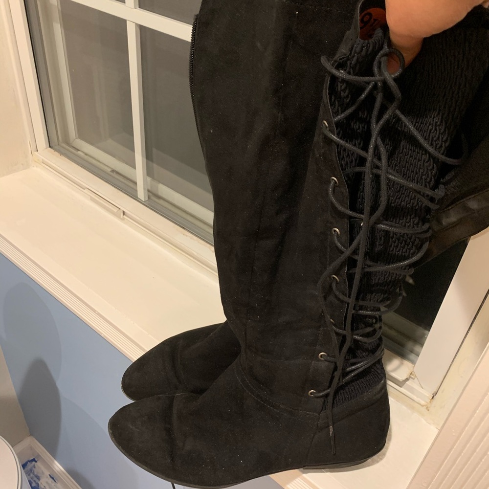 Tall lace up boots-gently worn size 9.5